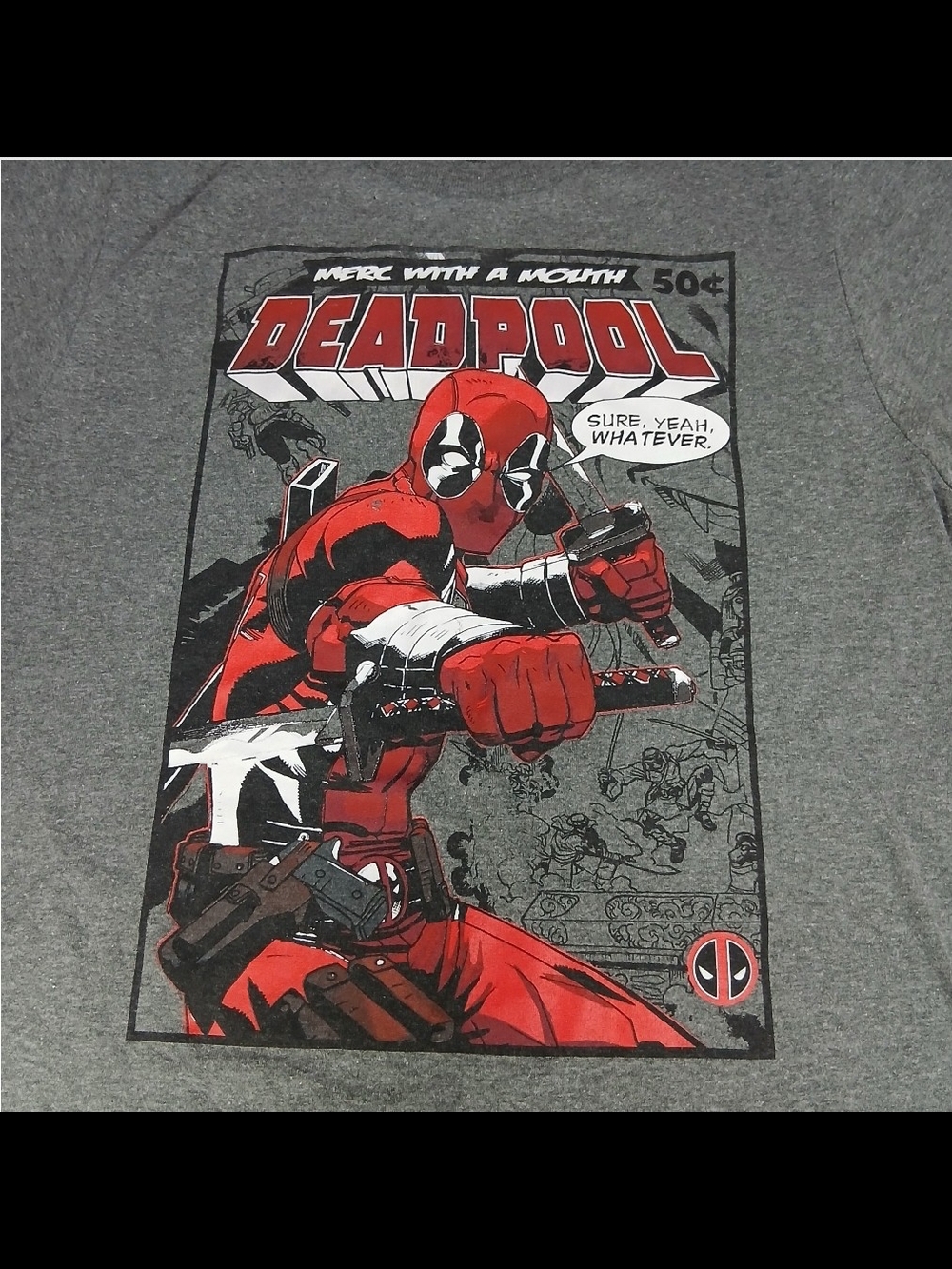 Marvel Deadpool Graphic Short Sleeve Tee - Gray, Red, Black